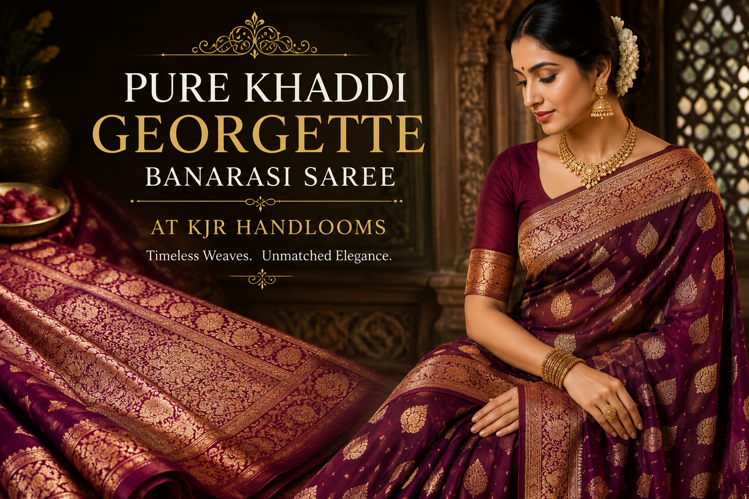 Pure Khaddi Georgette Banarasi Saree