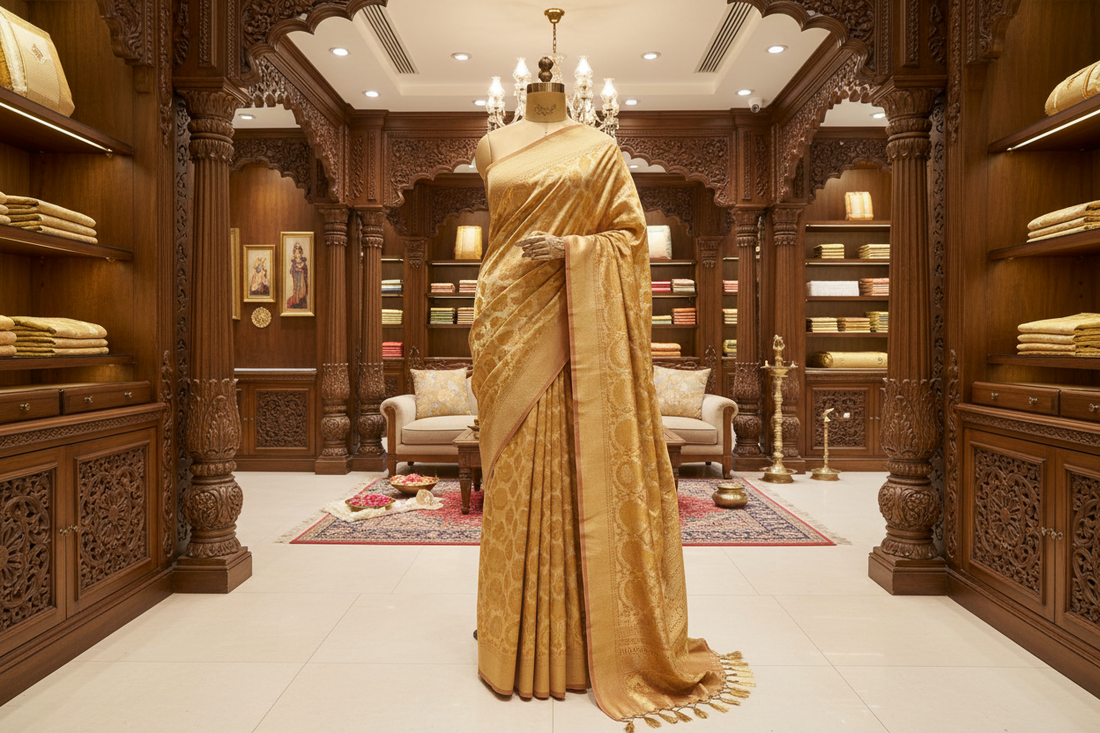 Pure Tussar Georgette Silk Banarasi Saree