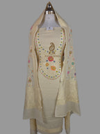 Banarasi Pure Monga Georgette Dress | Golden Zari & Multicolour Meenakari
