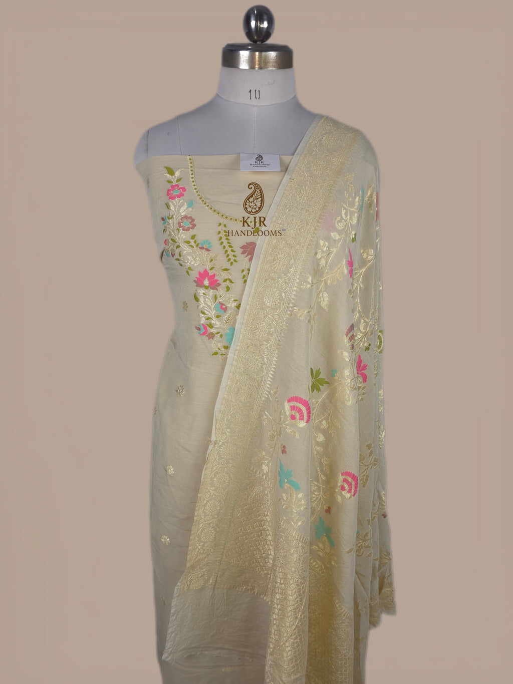Banarasi Pure Monga Silk Dress | Sona Rupa Zari & Meenakari