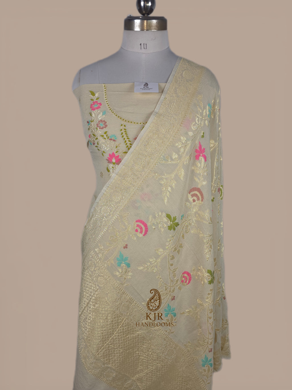 Banarasi Pure Monga Silk Dress | Sona Rupa Zari & Meenakari