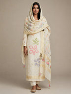 Pure Monga Silk Handloom Dress from Banaras | Multicolour Meenakari