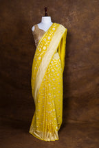 Banarasi Pure Khaddi Georgette Saree | Pure Water Zari Jaal Handloom