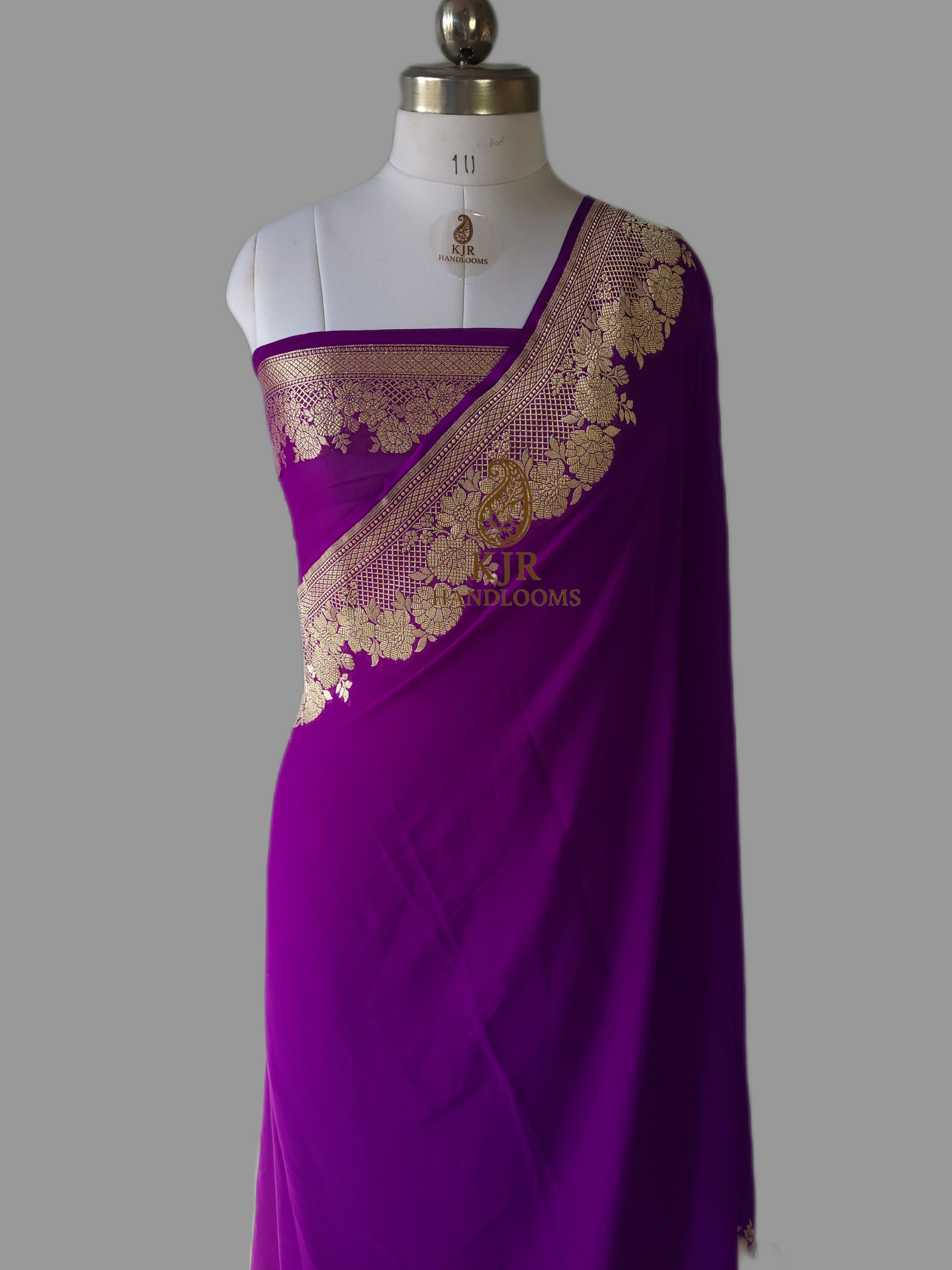 Banarasi Pure Khaddi Georgette Saree | Timeless Handloom Elegance
