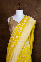 Banarasi Pure Khaddi Georgette Saree | Pure Water Zari Jaal Handloom