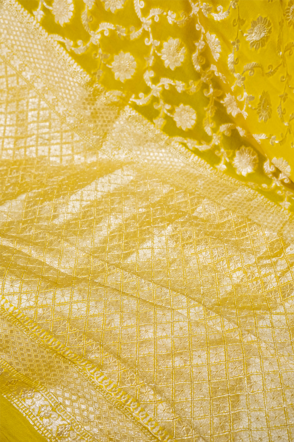 Banarasi Pure Khaddi Georgette Saree | Pure Water Zari Jaal Handloom