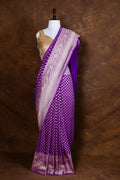 Pure Khaddi Georgette Saree | Banarasi Handloom with Pure Water Zari Booti