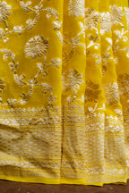 Banarasi Pure Khaddi Georgette Saree | Pure Water Zari Jaal Handloom