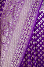 Pure Khaddi Georgette Saree | Banarasi Handloom with Pure Water Zari Booti