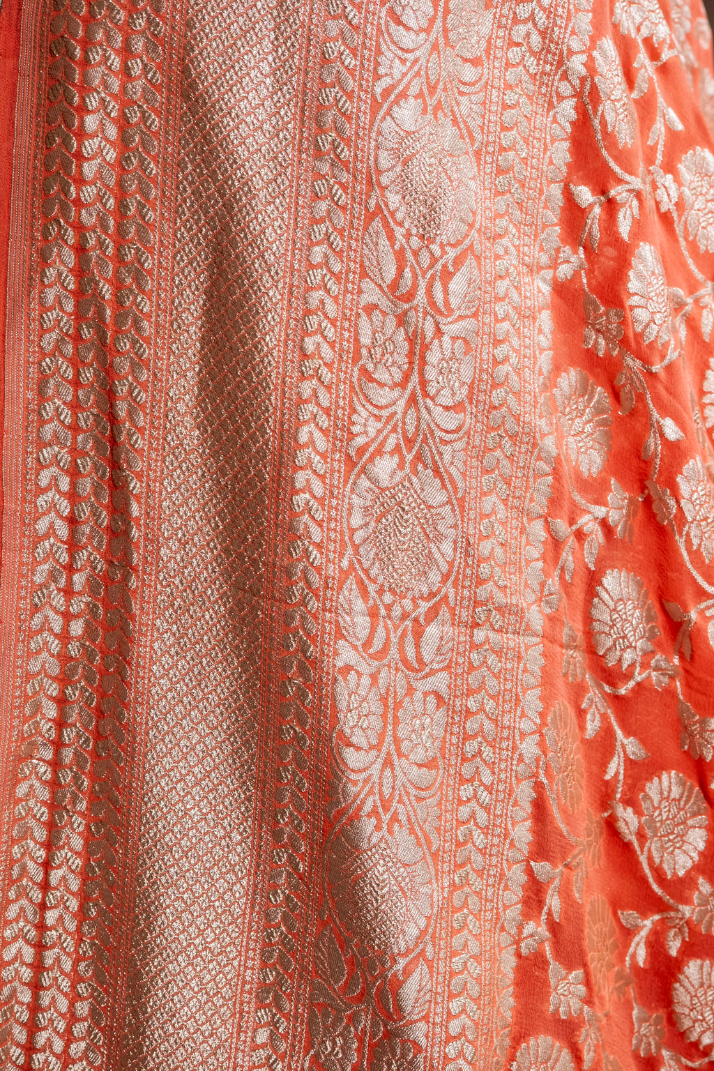 Banarasi Pure Khaddi Georgette Saree | Timeless Water Zari Jaal