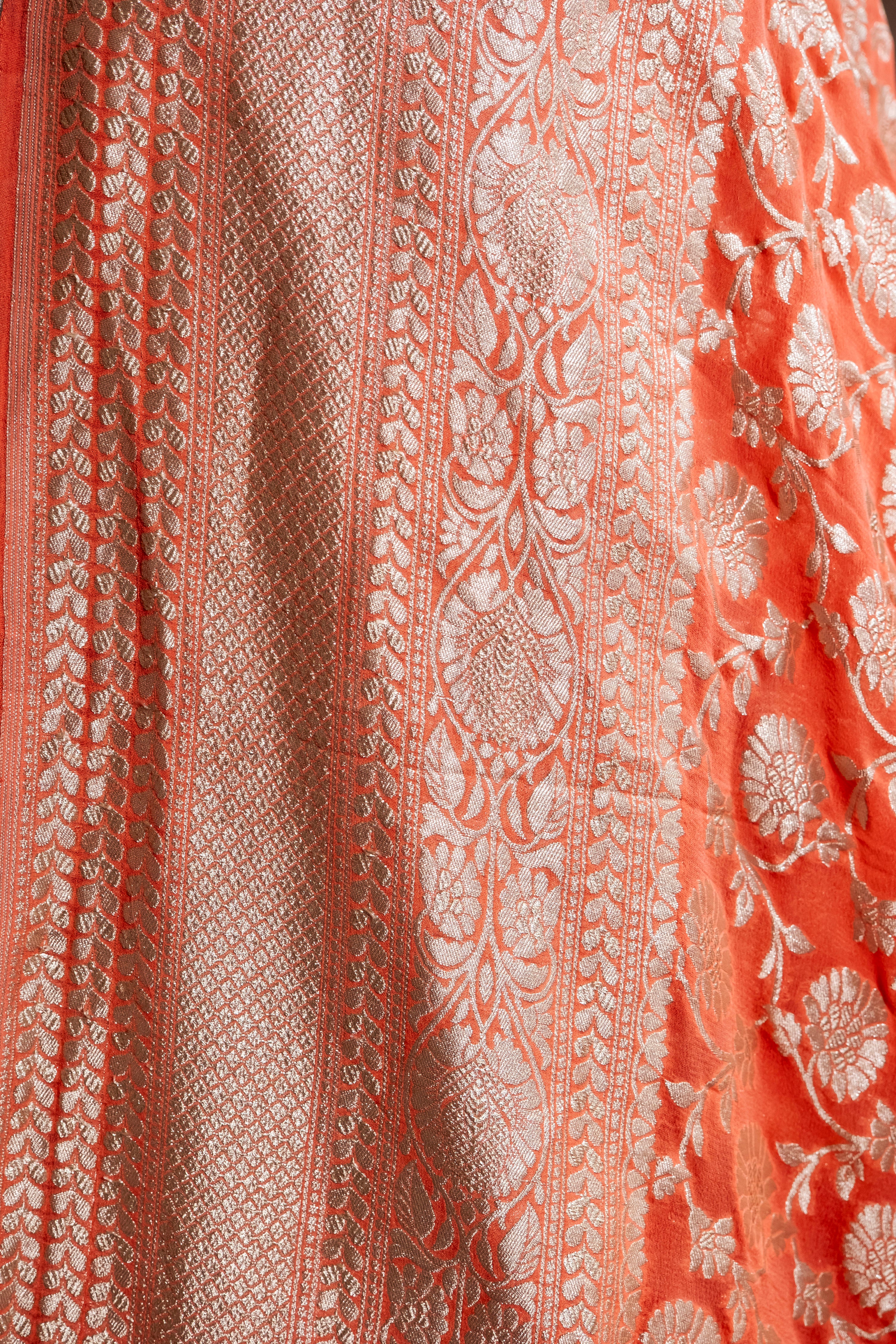 Banarasi Pure Khaddi Georgette Saree | Timeless Water Zari Jaal
