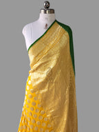 Pure Khaddi Georgette Banarasi Saree | Pure Water Zari with Hand Brush Piping