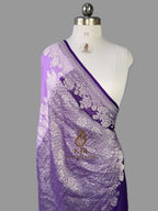 Banarasi Handloom Pure Khaddi Georgette Saree | Pure Silver Zari Fancy Border
