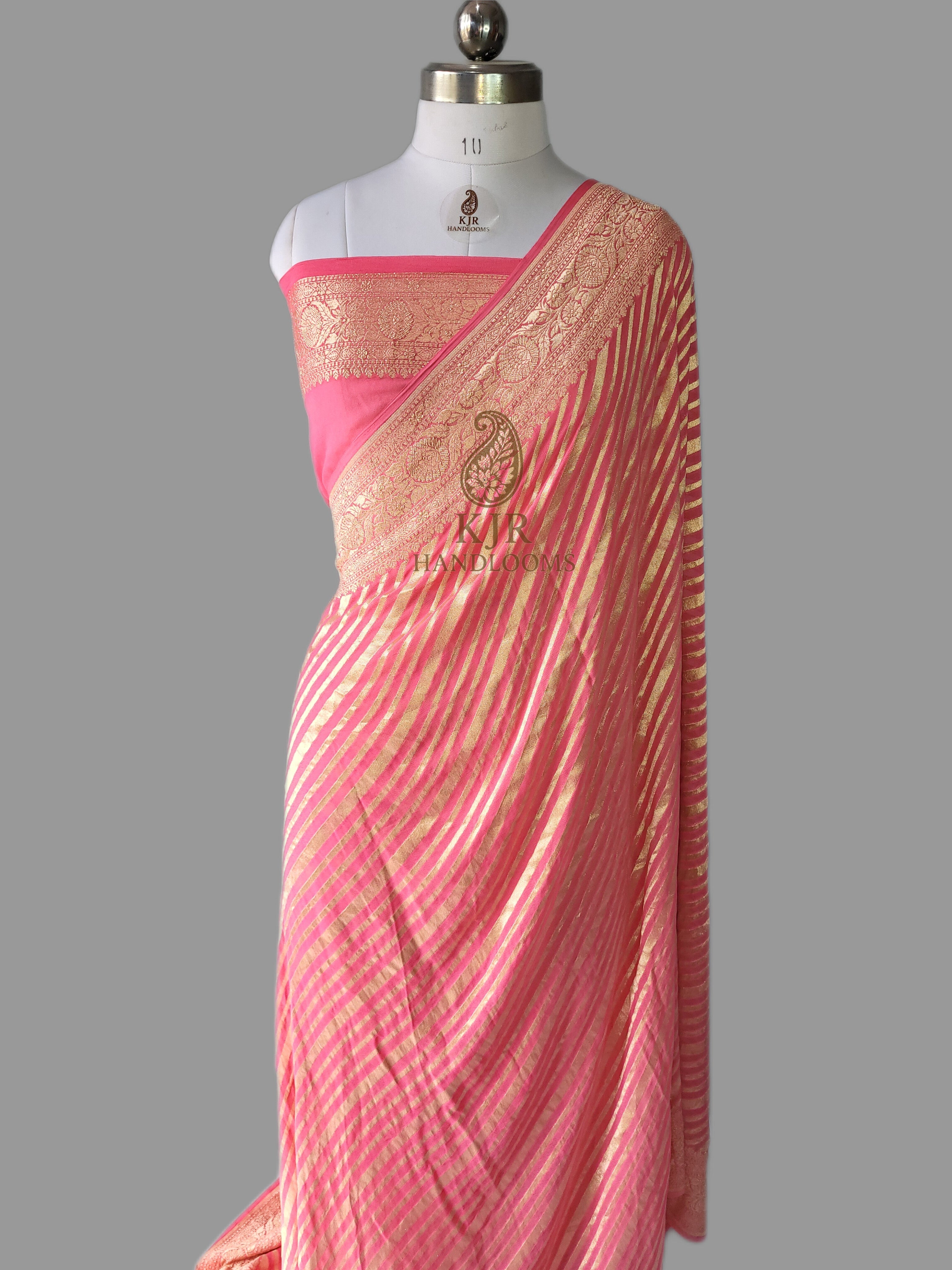 Pure Khaddi Georgette Silk Banarasi Saree | Pure Water Zari
