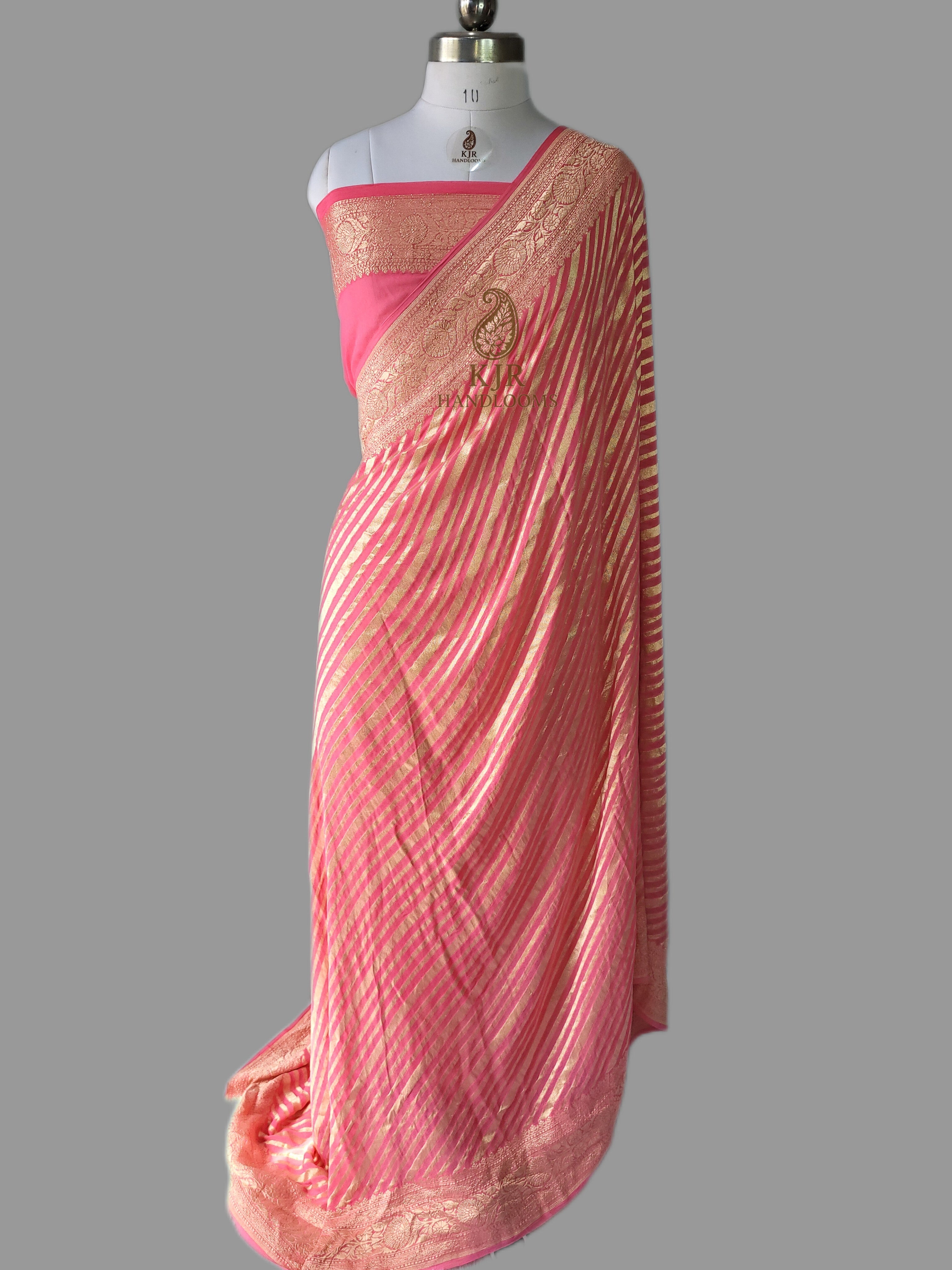 Pure Khaddi Georgette Silk Banarasi Saree | Pure Water Zari