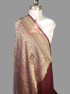 Pure Khaddi Georgette Banarasi Saree | Pure Water Zari Stripe Weaving