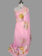 Banarasi Handloom Pure Khaddi Georgette Saree | Pure Sona Rupa Zari & Multi Colour Meenakari