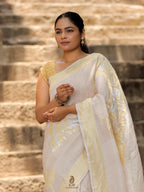 Banarasi Handloom Pure Tussar Georgette Silk Saree | Pure Sona Rupa Zari