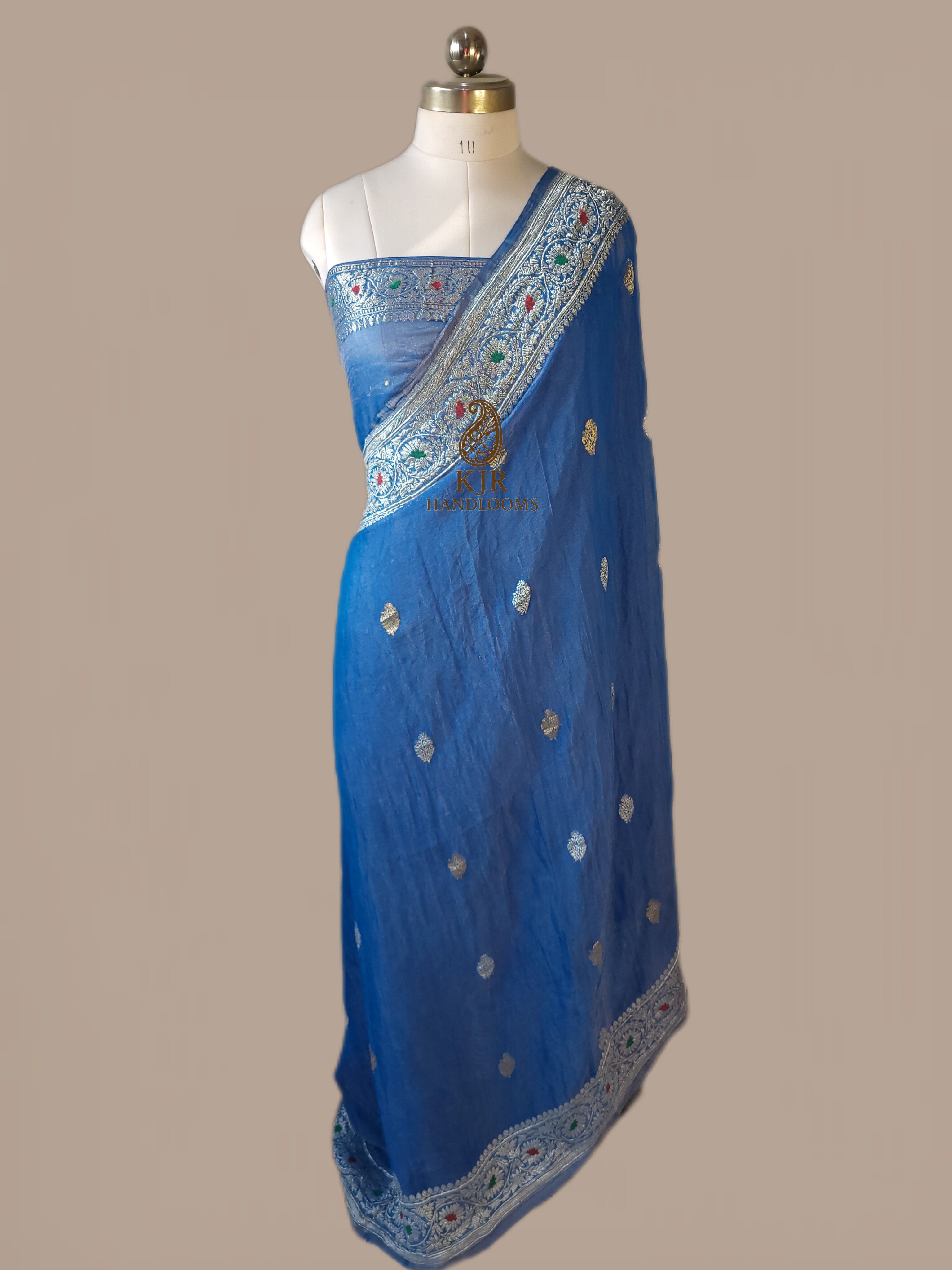 Pure Tissue Georgette Silk Kadwa Banarasi Saree | Handwoven Luxury
