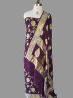 Banarasi Handloom Pure Khaddi Georgette Dress | Pure Water Zari