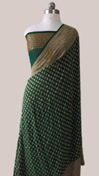 Banarasi Handloom Pure Khaddi Georgette Saree | Pure Antique Zari Booti