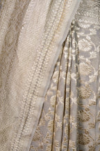 Authentic Banarasi Pure Khaddi Georgette Saree | All-Over Water Zari Jaal