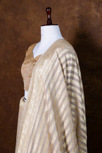 Pure Khaddi Georgette Silk Saree | Banarasi Handloom Water Zari Stripes