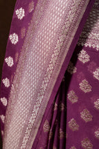 Pure Khaddi Georgette Banarasi Saree | Pure Water Zari Booti Weaving
