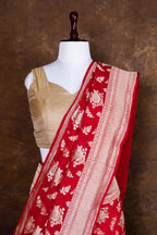 Banarasi Handloom Pure Khaddi Georgette Saree | Pure Water Zari Elegance
