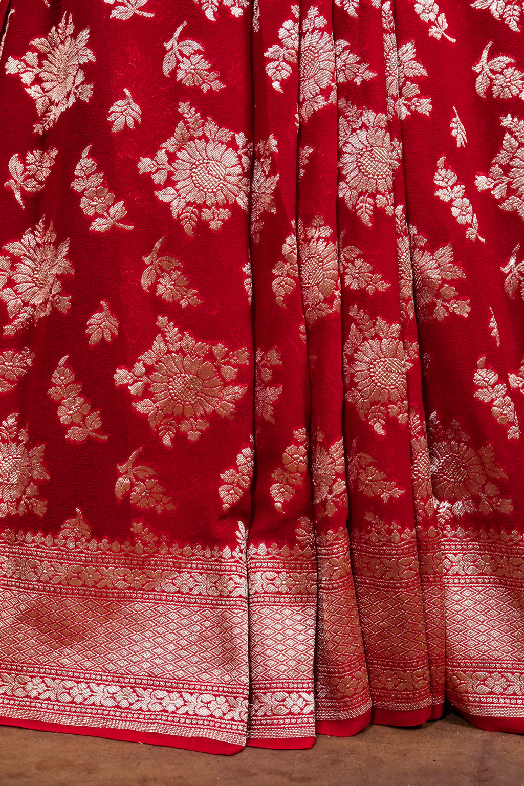 Banarasi Handloom Pure Khaddi Georgette Saree | Pure Water Zari Elegance