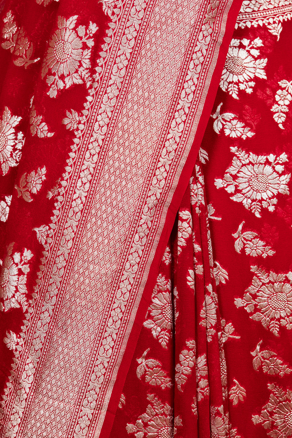 Banarasi Handloom Pure Khaddi Georgette Saree | Pure Water Zari Elegance