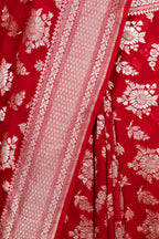 Banarasi Handloom Pure Khaddi Georgette Saree | Pure Water Zari Elegance