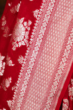 Banarasi Handloom Pure Khaddi Georgette Saree | Pure Water Zari Elegance