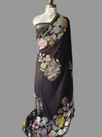 Pure Khaddi Georgette Banarasi Saree | Pure Sona Rupa Zari with Multi Colour Meenakari