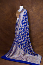 Banarasi Handloom Pure Khaddi Georgette Saree | Pure Water Zari Jaal & Hand-Brush Meenakari