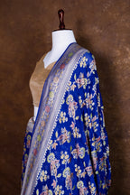 Banarasi Handloom Pure Khaddi Georgette Saree | Pure Water Zari Jaal & Hand-Brush Meenakari