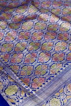 Banarasi Handloom Pure Khaddi Georgette Saree | Pure Water Zari Jaal & Hand-Brush Meenakari
