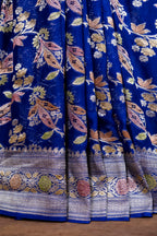 Banarasi Handloom Pure Khaddi Georgette Saree | Pure Water Zari Jaal & Hand-Brush Meenakari
