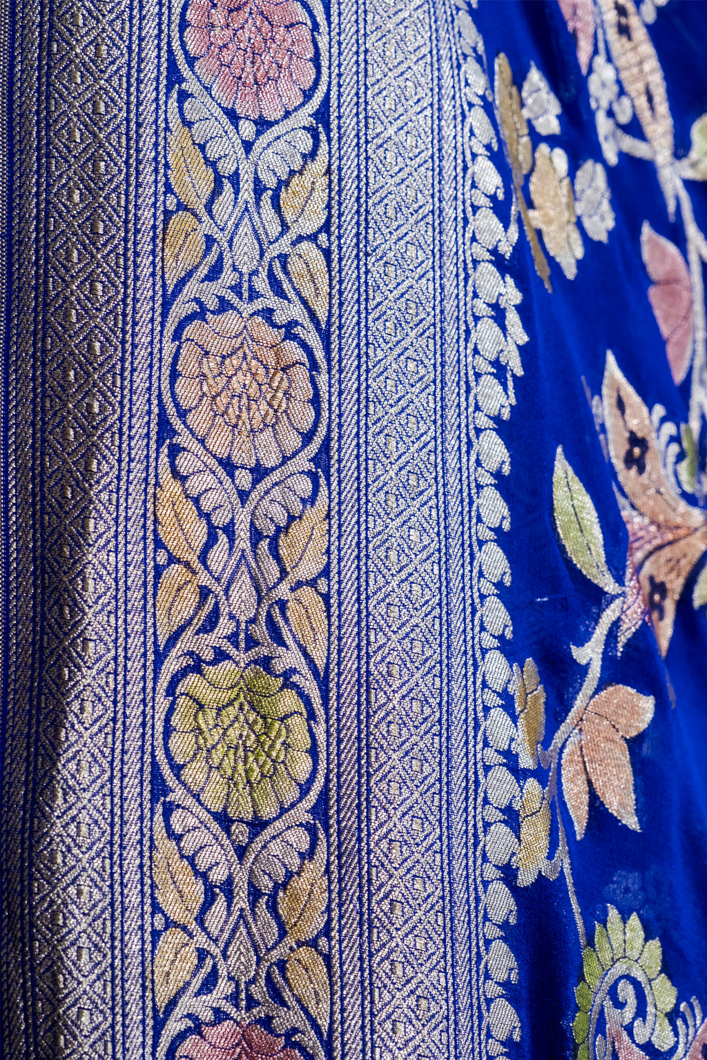 Banarasi Handloom Pure Khaddi Georgette Saree | Pure Water Zari Jaal & Hand-Brush Meenakari