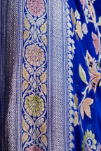 Banarasi Handloom Pure Khaddi Georgette Saree | Pure Water Zari Jaal & Hand-Brush Meenakari