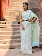 Banarasi Handloom Pure Khaddi Georgette Saree | Pure Sona Zari & Multi Colour Meenakari