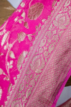 Pure Khaddi Georgette Banarasi Saree | Pure Water Zari Jaal Weaving