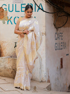 Banarasi Handloom Pure Tussar Georgette Silk Saree | Pure Sona Rupa Zari