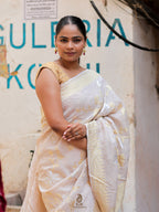 Banarasi Handloom Pure Tussar Georgette Silk Saree | Pure Sona Rupa Zari