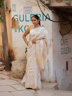 Banarasi Handloom Pure Tussar Georgette Silk Saree | Pure Sona Rupa Zari