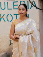 Banarasi Handloom Pure Tussar Georgette Silk Saree | Pure Sona Rupa Zari