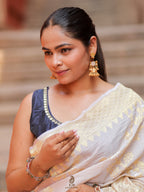 Pure Tussar Georgette Silk Banarasi Saree | Timeless Handloom Craftsmanship