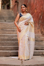 Pure Tussar Georgette Silk Banarasi Saree | Timeless Handloom Craftsmanship