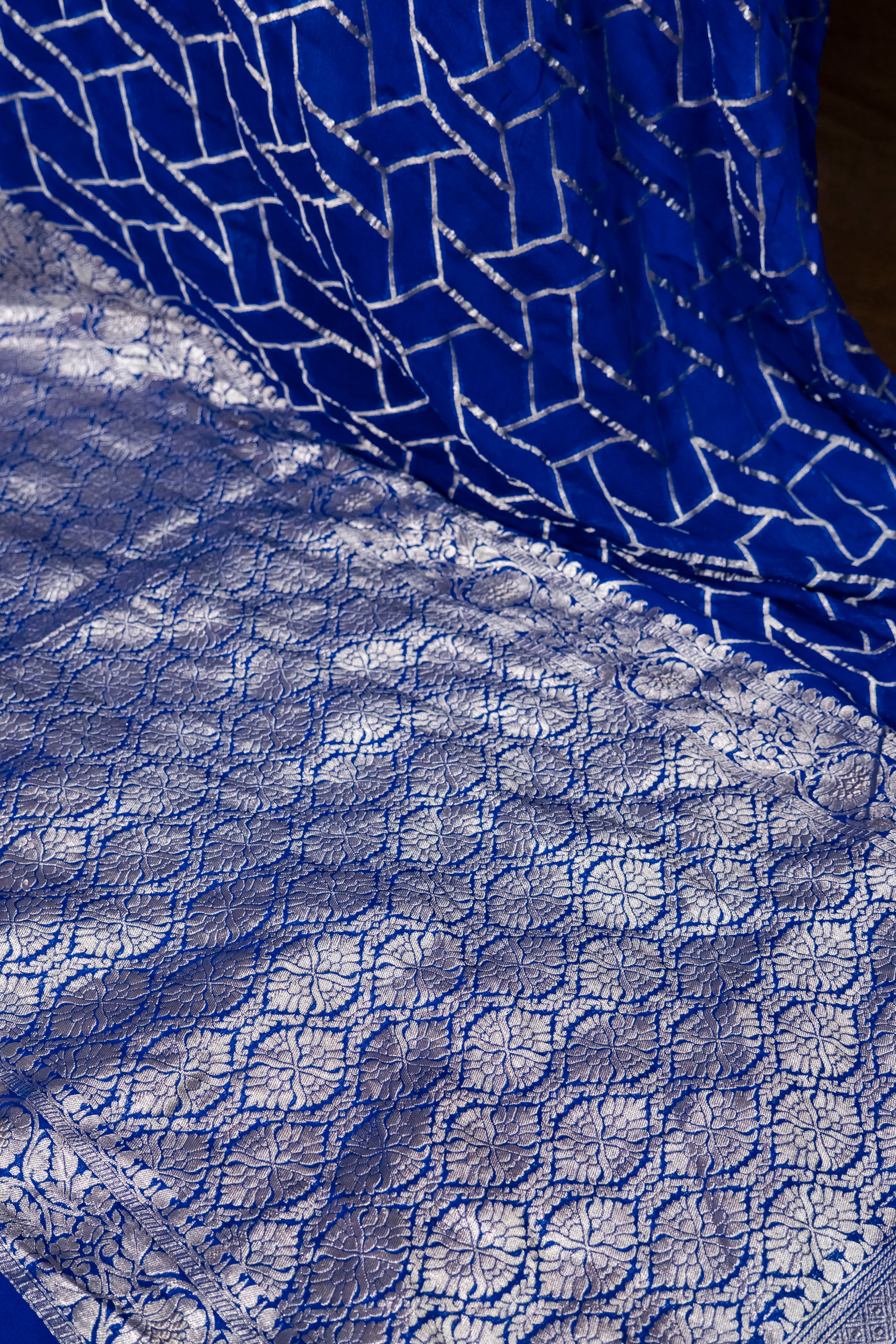 Pure Khaddi Georgette Banarasi Saree | Pure Water Zari Jungla Weaving