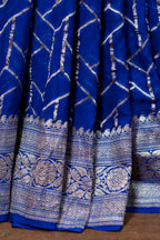 Pure Khaddi Georgette Banarasi Saree | Pure Water Zari Jungla Weaving